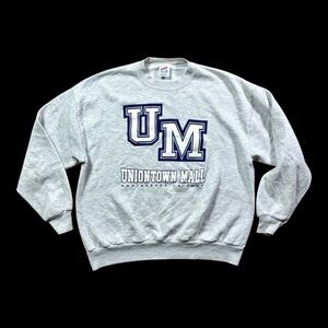 Vintage Uniontown Mall College Sweatshirt Jerzees Mens Size XL USA Made Gray